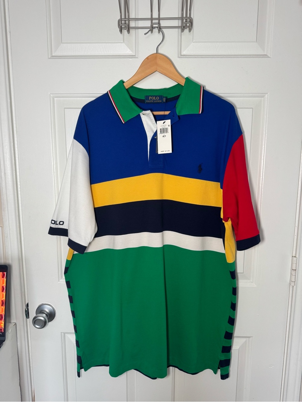 NWT Polo Ralph Lauren Colorblock Polo Shirt XLT Tall Multicolor